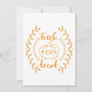 Cartes Pour Fêtes Annuelles Trick or treat dans un cadre de plantes