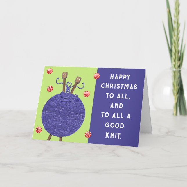 Cartes Pour Fêtes Annuelles Tricot drôle Noël (Devant)