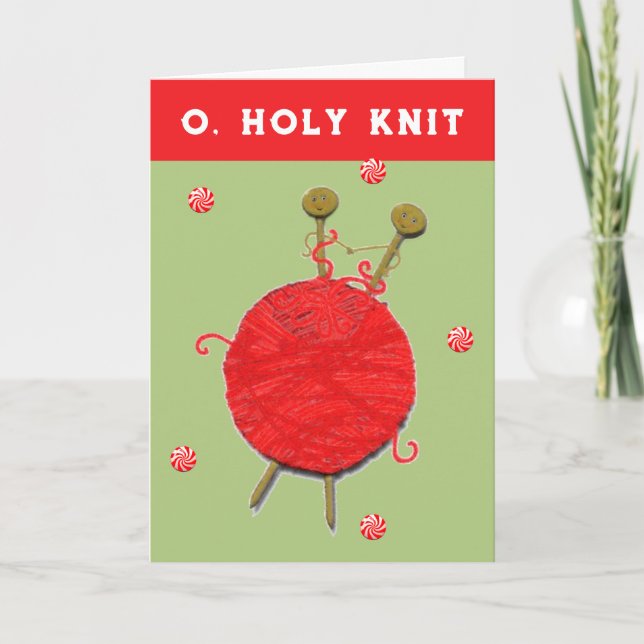 Cartes Pour Fêtes Annuelles Tricot Noël (Devant)