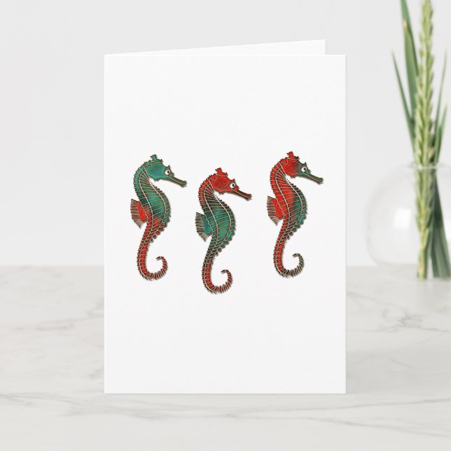 Cartes Pour Fêtes Annuelles Trio de Noël métallurgique (Devant)