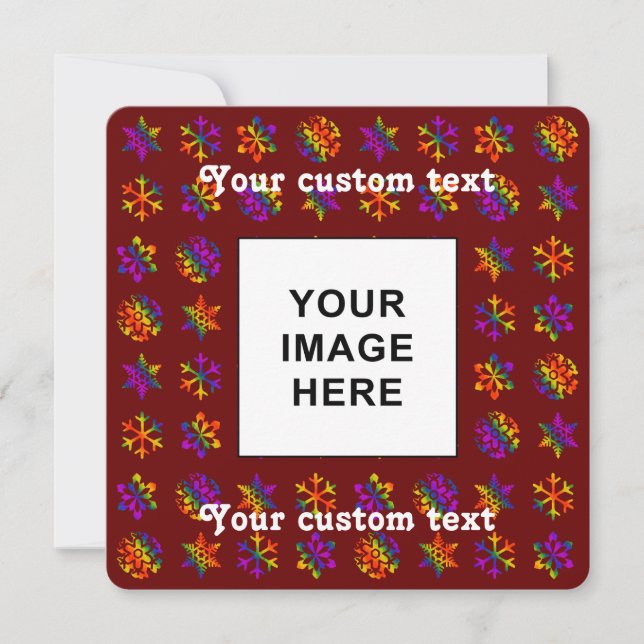 Cartes Pour Fêtes Annuelles Trippy Snowflakes (Devant)