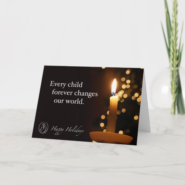 Cartes Pour Fêtes Annuelles Trisomy 18 Fondation Happy Holidays Candle Citatio (Devant)