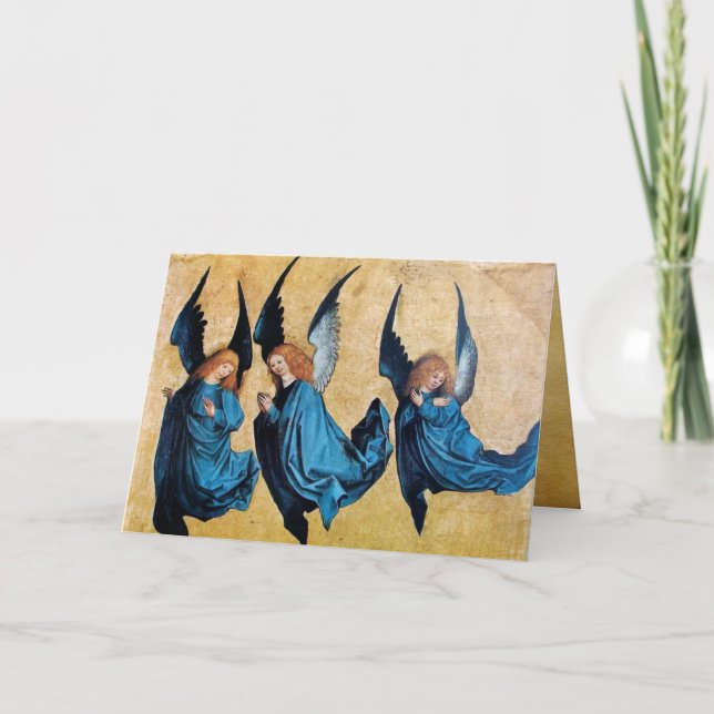 Cartes Pour Fêtes Annuelles TROIS ANGES, Sapphire Bleu (Devant)
