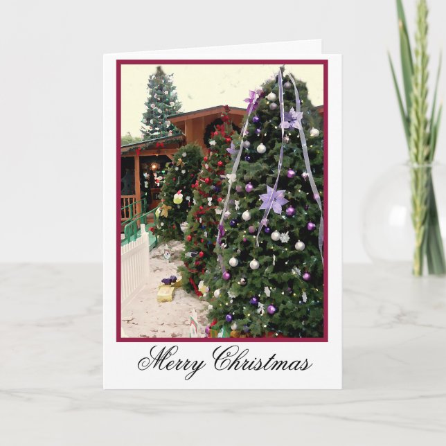 Cartes Pour Fêtes Annuelles Trois arbres (Devant)