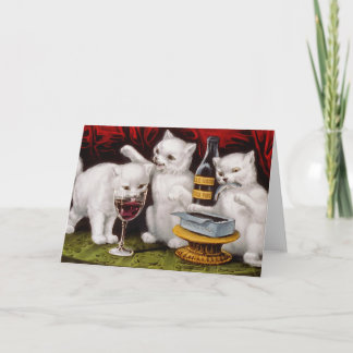Cartes Pour Fêtes Annuelles Trois chatons gais
