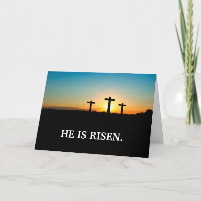 Cartes Pour Fêtes Annuelles Trois croix sur Calvaire Pâques (Devant)