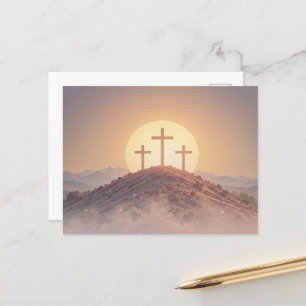 Cartes Pour Fêtes Annuelles Trois croix sur la colline Pâques religieuses