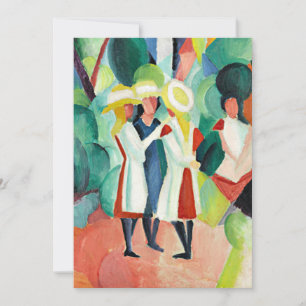 Cartes Pour Fêtes Annuelles Trois filles en Casquettes de paille jaune