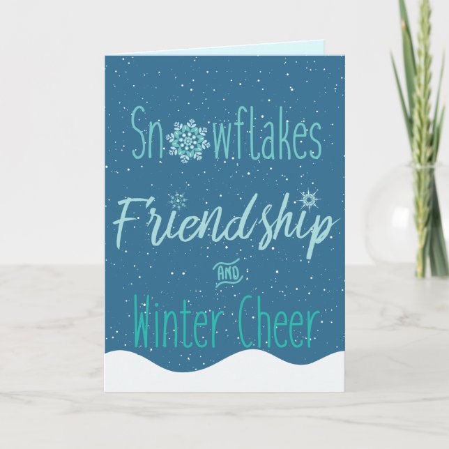 Cartes Pour Fêtes Annuelles Trois flocons de neige, amitié et fête d'hiver (Devant)