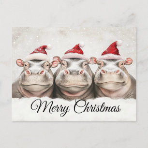 Cartes Pour Fêtes Annuelles Trois hippopotames adorables