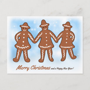 Cartes Pour Fêtes Annuelles Trois hommes en pain d'épice CC0206 Noël
