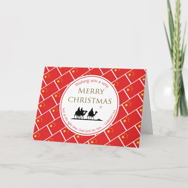 Cartes Pour Fêtes Annuelles Trois hommes sages CHINE Noël (Devant)