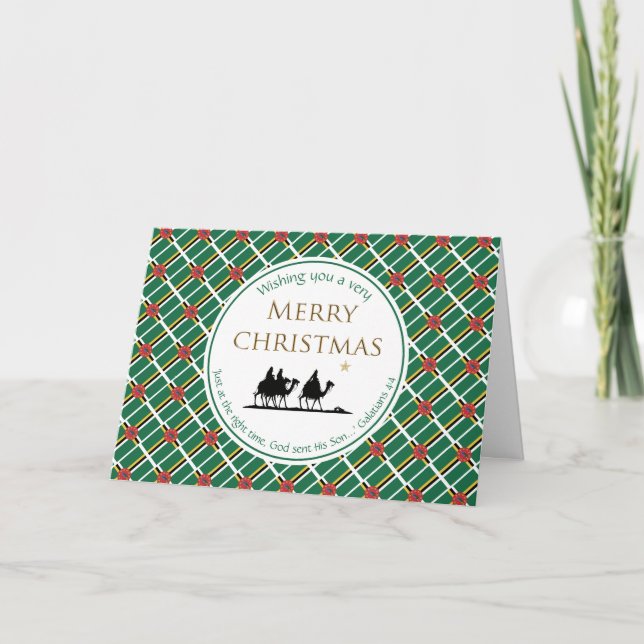 Cartes Pour Fêtes Annuelles Trois hommes sages DOMINICA Noël (Devant)