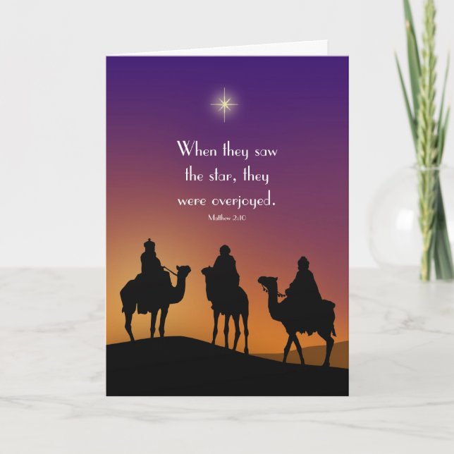 Cartes Pour Fêtes Annuelles Trois hommes sages et étoile de Bethléem Noël (Devant)