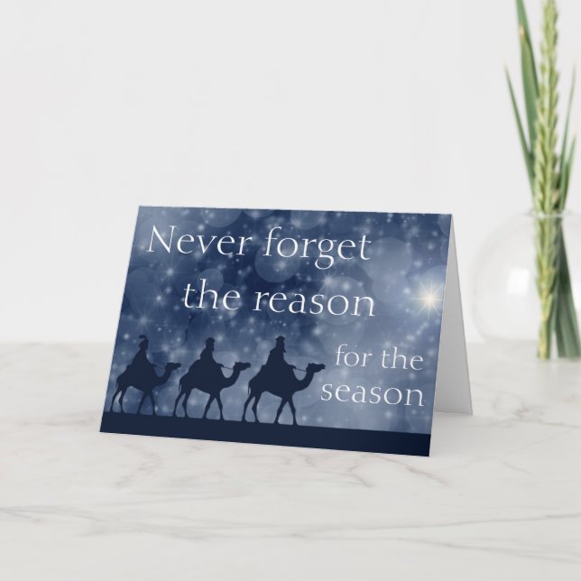 Cartes Pour Fêtes Annuelles Trois hommes sages, voeux de Noël étoilés (Devant)