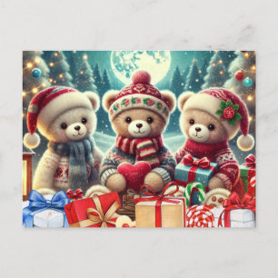 Cartes Pour Fêtes Annuelles Trois mignons Nounours Joyeux Noël