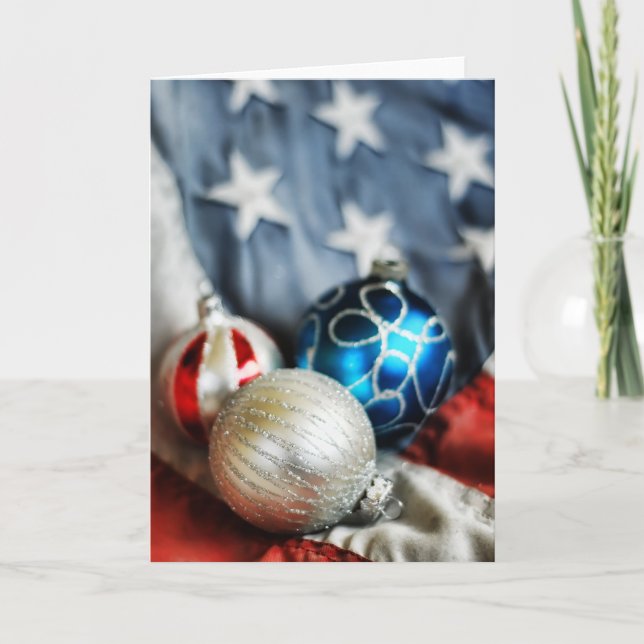 Cartes Pour Fêtes Annuelles Trois ornements patriotiques (Devant)