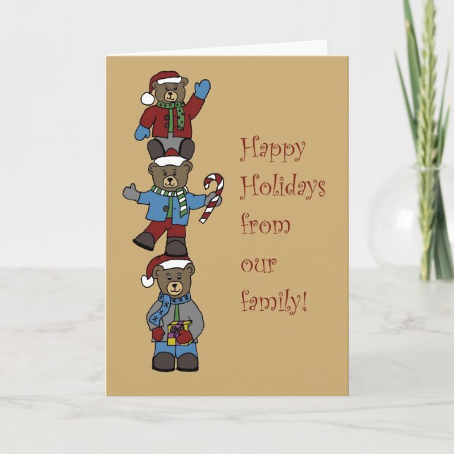 Cartes Pour Fêtes Annuelles Trois ours empilés (Devant)