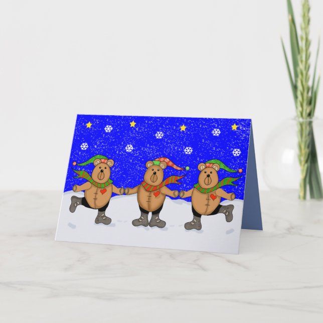 Cartes Pour Fêtes Annuelles Trois ours pour Noël (Devant)