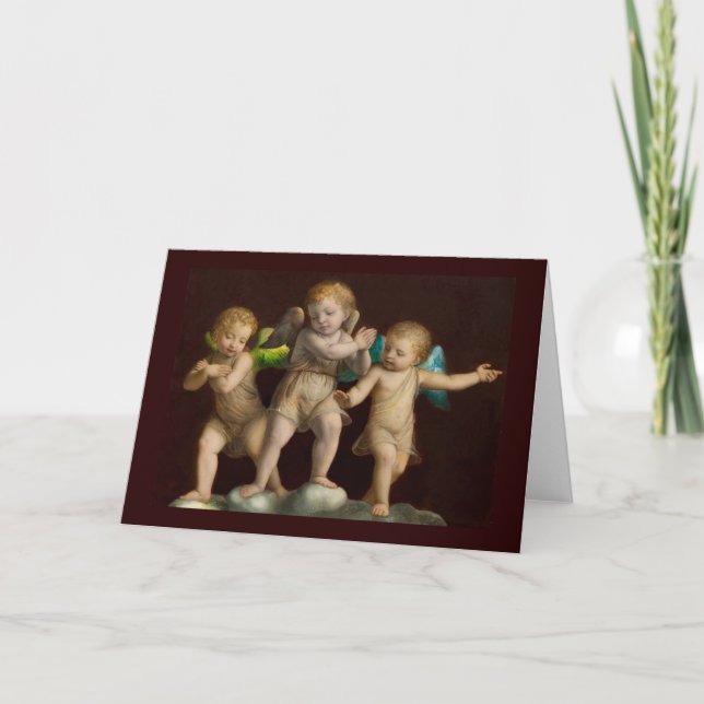 Cartes Pour Fêtes Annuelles Trois petits cerubs ou anges (Devant)