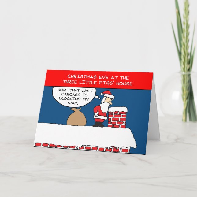 Cartes Pour Fêtes Annuelles Trois petits cochons Noël (Devant)