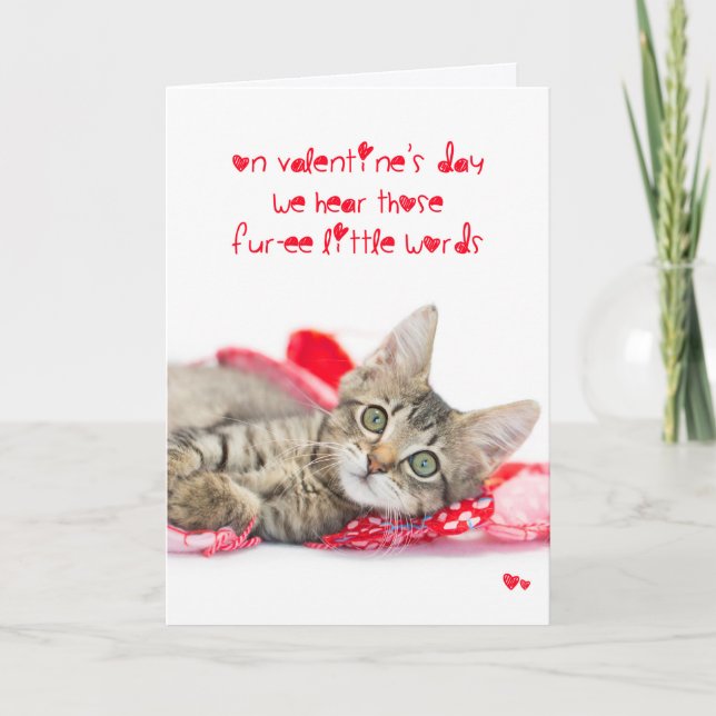 Cartes Pour Fêtes Annuelles Trois petits mots kitten Valentine (Devant)