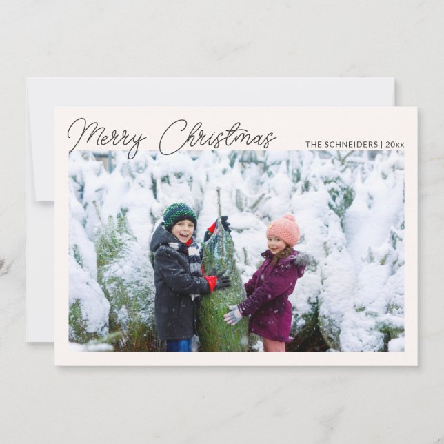 Cartes Pour Fêtes Annuelles Trois photos Collage noir Joyeux Noël (Devant)