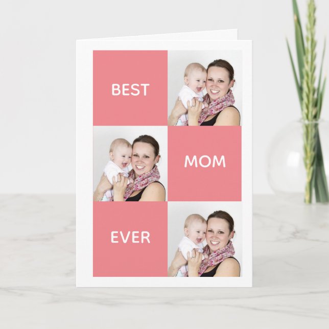 Cartes Pour Fêtes Annuelles Trois photos de la fête des mères (Devant)