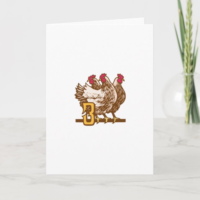 Cartes Pour Fêtes Annuelles Trois poules françaises (Devant)