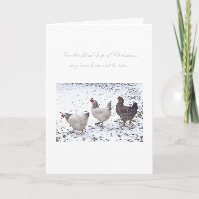 Cartes Pour Fêtes Annuelles Trois poules françaises (Devant)