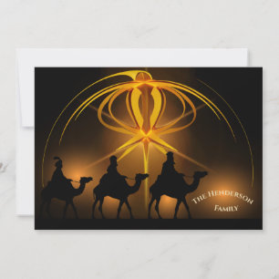 Cartes Pour Fêtes Annuelles Trois Rois de Noël Or Personnalisé