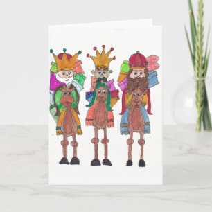 Cartes Pour Fêtes Annuelles Trois rois heureux