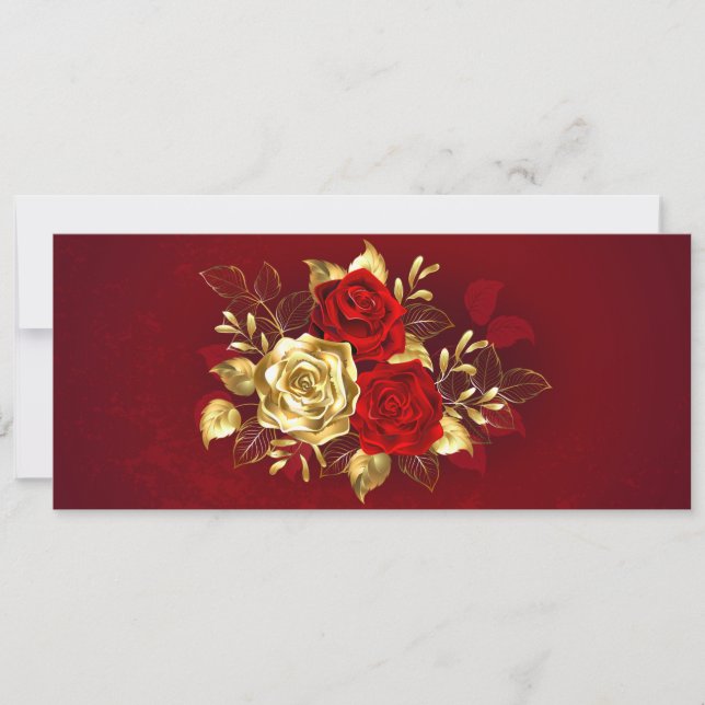 Cartes Pour Fêtes Annuelles Trois Roses de bijoux (Devant)