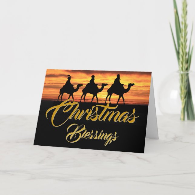 Cartes Pour Fêtes Annuelles Trois Sages Hommes À Cheval Camels | Bénédictions  (Devant)