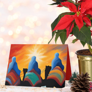 Cartes Pour Fêtes Annuelles Trois Sages Hommes Abstrait 