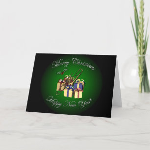 Cartes Pour Fêtes Annuelles Trombone ~Cadeaux "Joyeux Noël & Bonne Année"