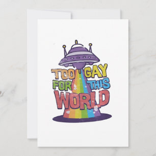 Cartes Pour Fêtes Annuelles Trop gay pour ce monde Drôle LGBT Alines UFO