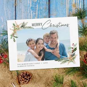 Cartes Pour Fêtes Annuelles Tropical Beach Christmas Starfish Photo