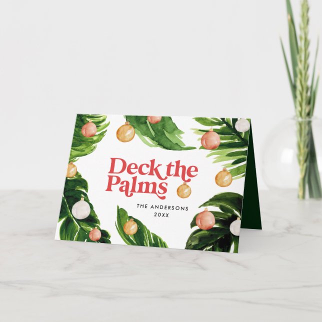 Cartes Pour Fêtes Annuelles Tropical Christmas moderne palm botanique élégant  (Devant)