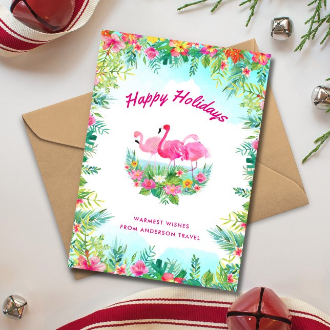 Cartes Pour Fêtes Annuelles Tropical Happy Holidays Business (Créateur téléchargé)