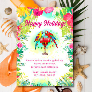 Cartes Pour Fêtes Annuelles Tropical Happy Holidays Business