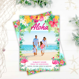 Cartes Pour Fêtes Annuelles Tropical Hawaiian les plus chauds souhaits de Noël