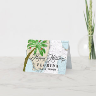Cartes Pour Fêtes Annuelles Tropical Naútic Joyeuses Fêtes de Floride
