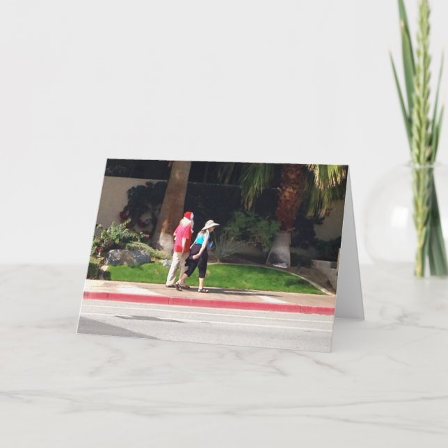 Cartes Pour Fêtes Annuelles Trottoir Père Noël de Palm Springs, et Mme Claus ? (Devant)