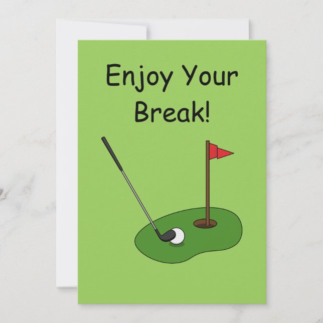 Cartes Pour Fêtes Annuelles Trou de golf avec drapeau Personnaliser (Devant)