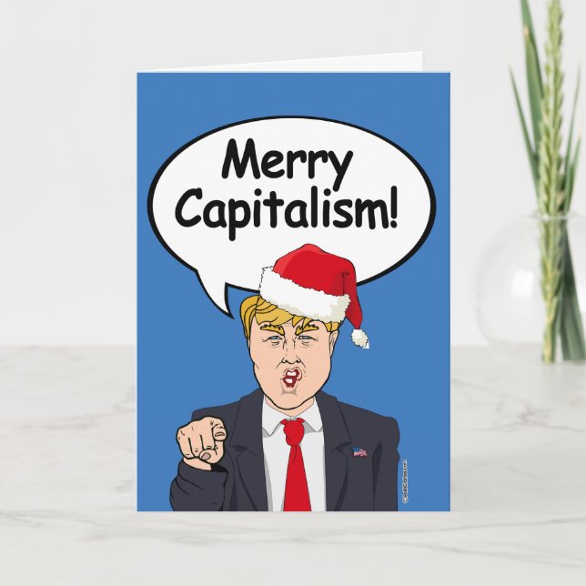 Cartes Pour Fêtes Annuelles Trump Christmas Card - Joyeux Capitalisme - (Devant)