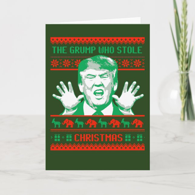 Cartes Pour Fêtes Annuelles Trump Christmas - The Grump qui a volé Noël — (Devant)
