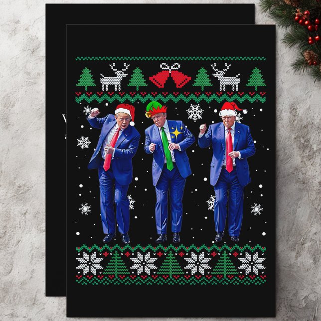 Cartes Pour Fêtes Annuelles Trump Dance, Drôle Trump Santa Claus Dance (Créateur téléchargé)