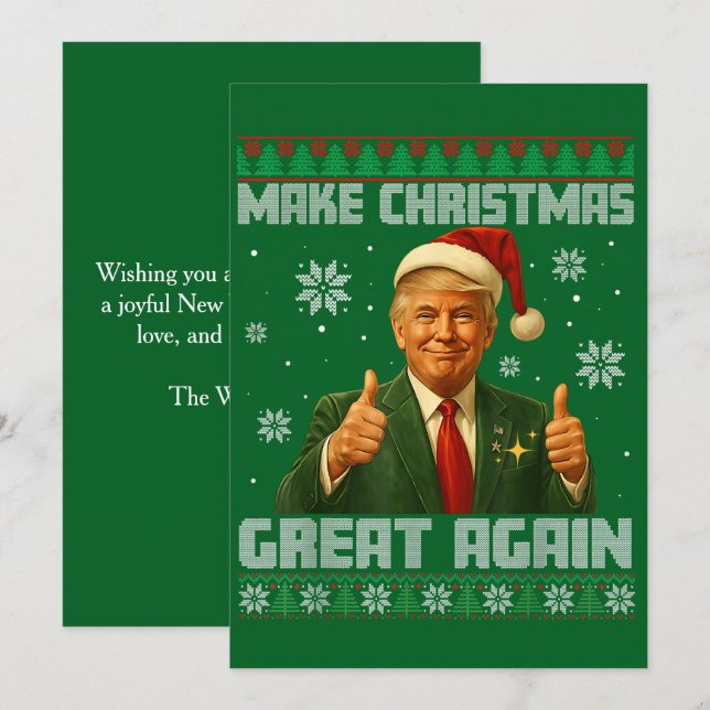 Cartes Pour Fêtes Annuelles Trump rend Noël à nouveau vert (Devant / Derrière)