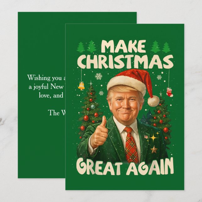 Cartes Pour Fêtes Annuelles Trump rend Noël à nouveau vert (Devant / Derrière)